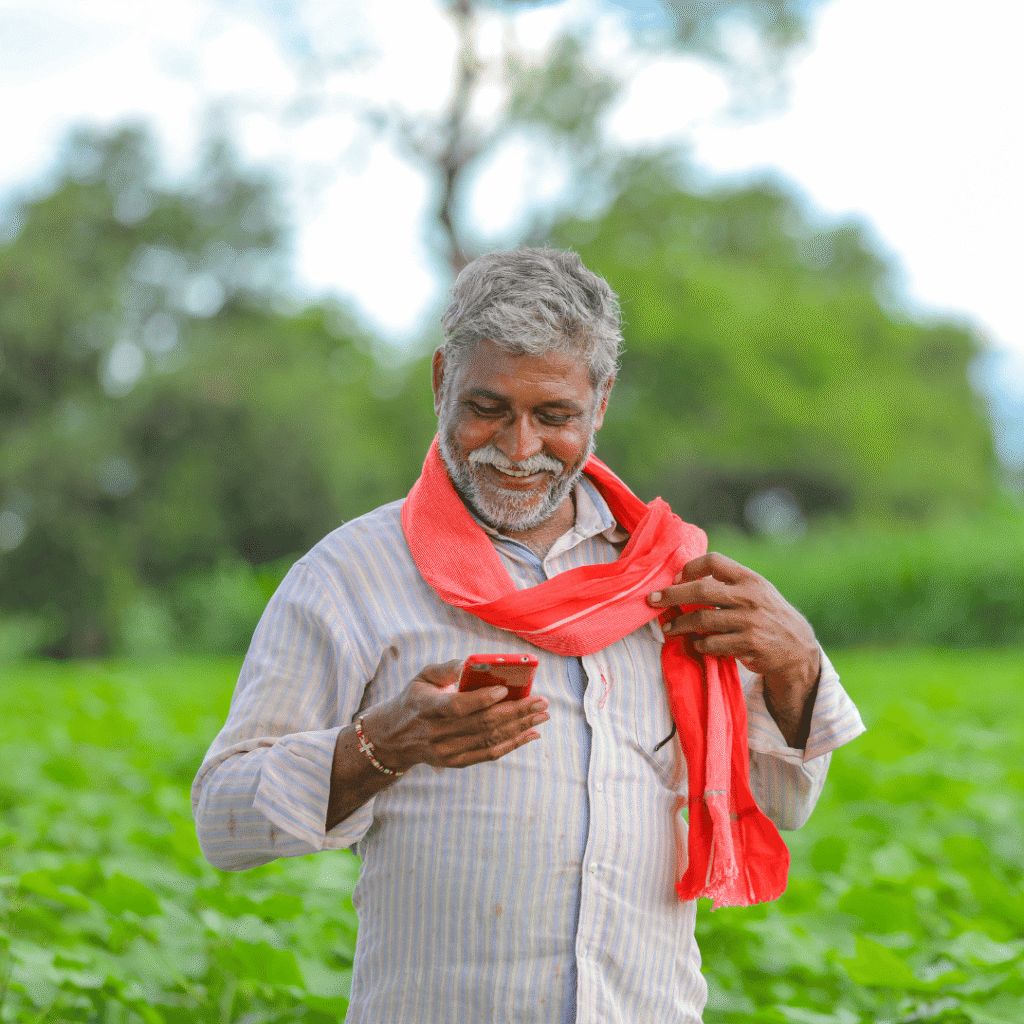 Farmer using phone